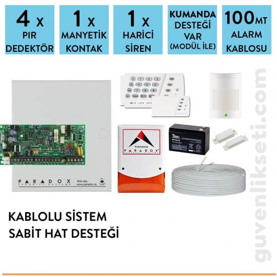 PARADOX 4 DEDEKTÖRLÜ PAKET SİSTEM